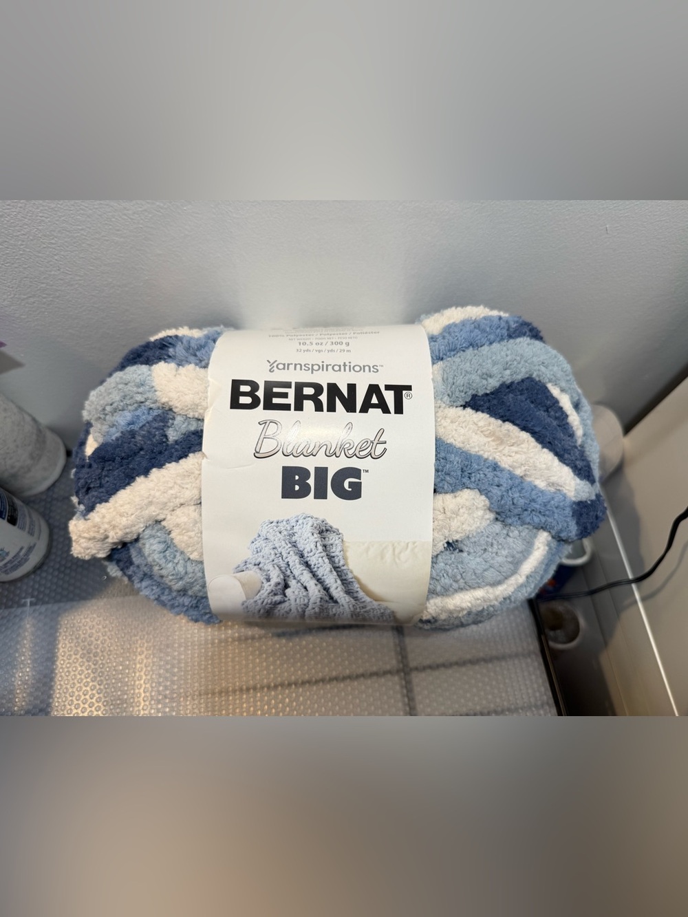 NWT Bernat Blanket Big Jumbo #7 Moody Blues Yarn - 32 Yards (4 Skein Lot)